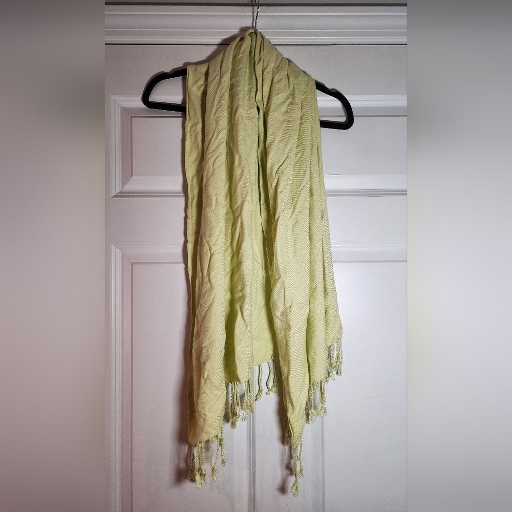 Lime Green Tassel Scarf